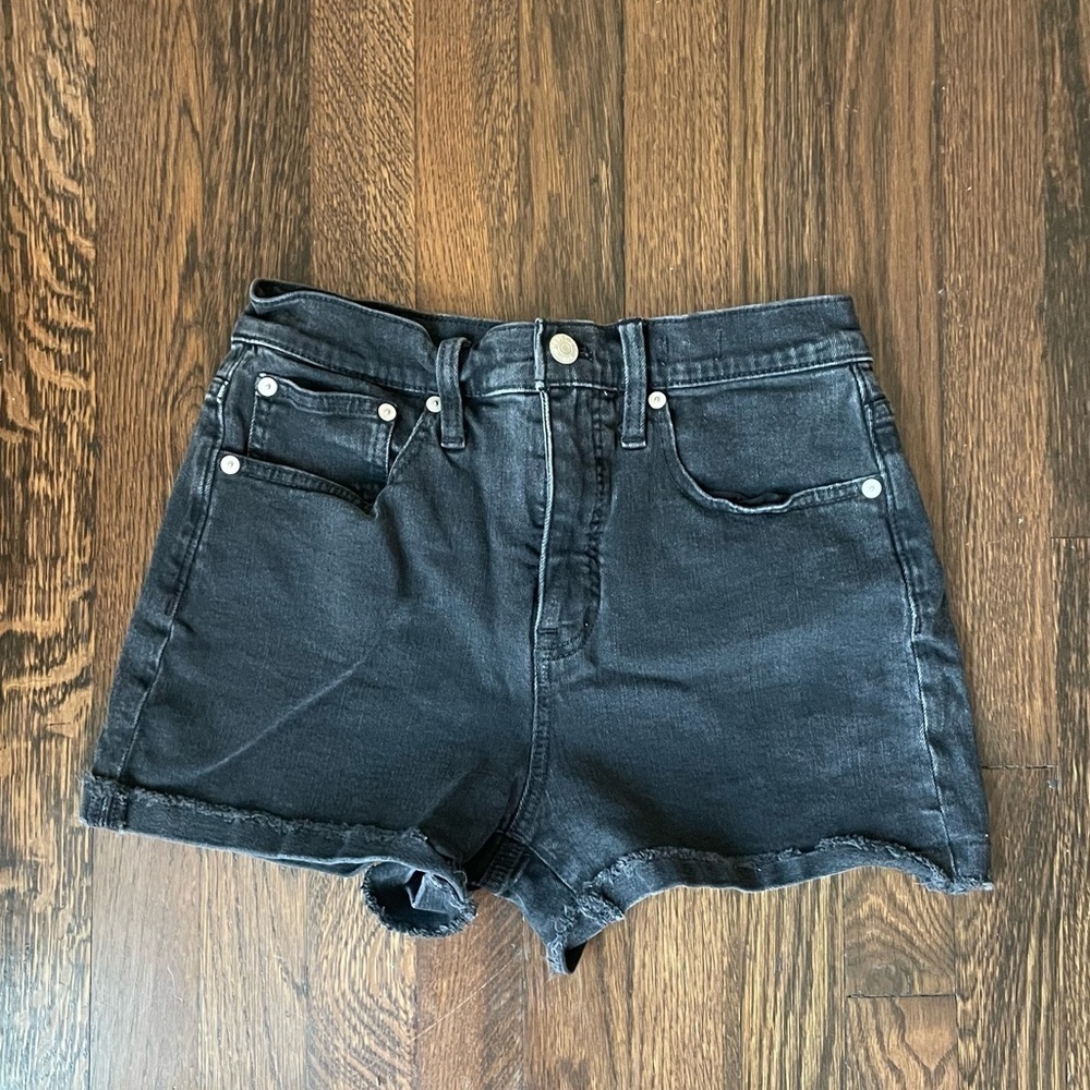 Madewell high rise denim black shorts